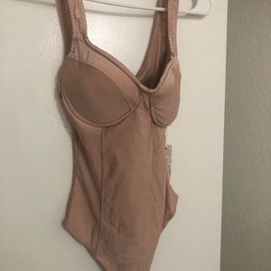 Pink orange bustier bodysuit top